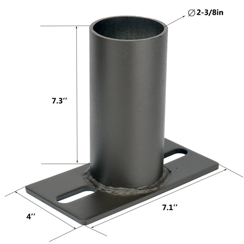 Ténon latéral pour poteaux de lumière carrés, adaptateur de glissière pour poteau de lumière de stationnement carré