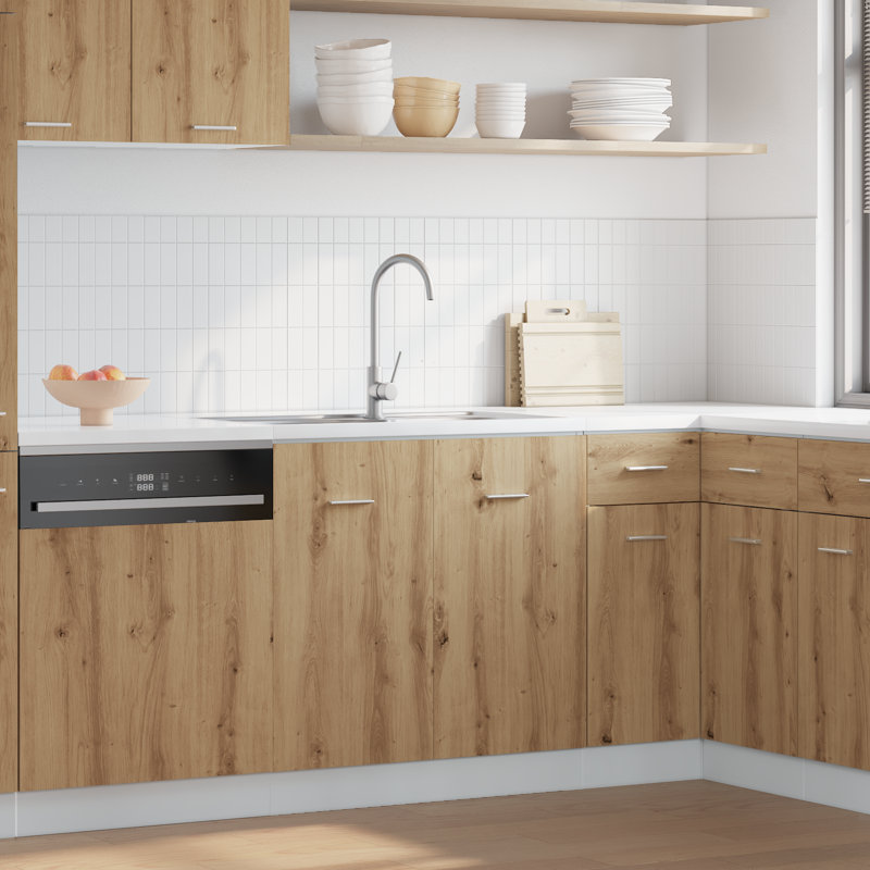 Arnisa Sink Bottom Cabinet Lyon 80x46x81.5 cm Engineered Wood, Artisan Oak