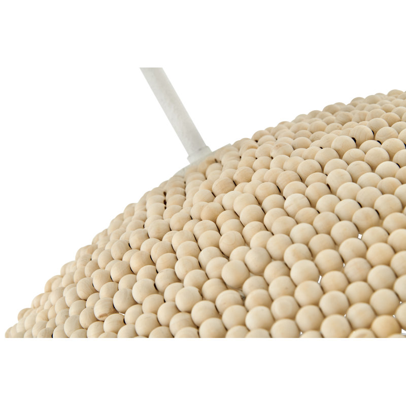 Dalia 3-Light Wooden Bead Dome Convertible Chandelier, Textured Plaster