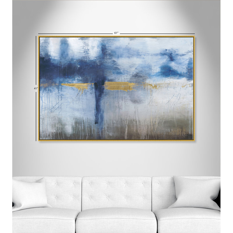 Morning Meadows - cadre flottant, reproduction d'art sur toile, H 41 po x l 61 po x P 2 po, Cadre doré