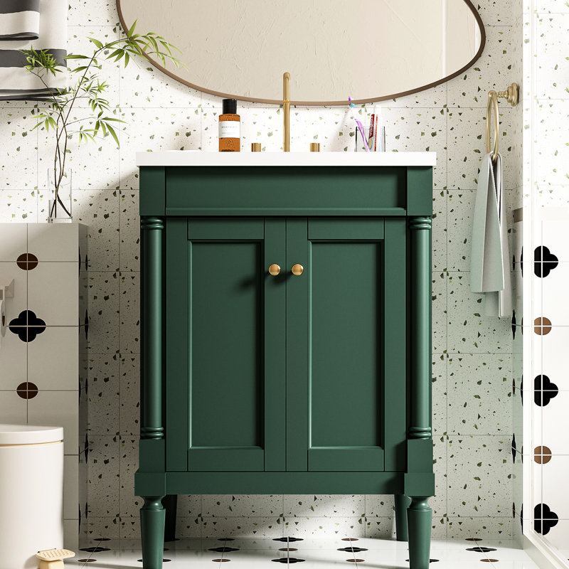 Meuble-lavabo moderne de 24 po avec apparence attrayante - conception élégante, Vert