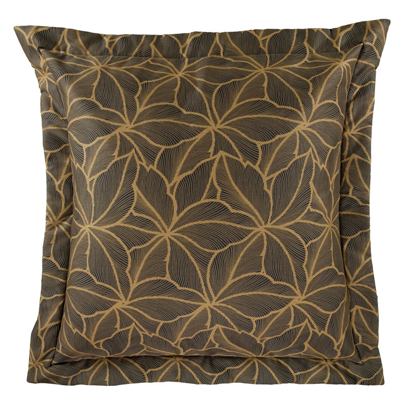 Taie décorative en mélange de coton d'Yvette, Noir / brun clair