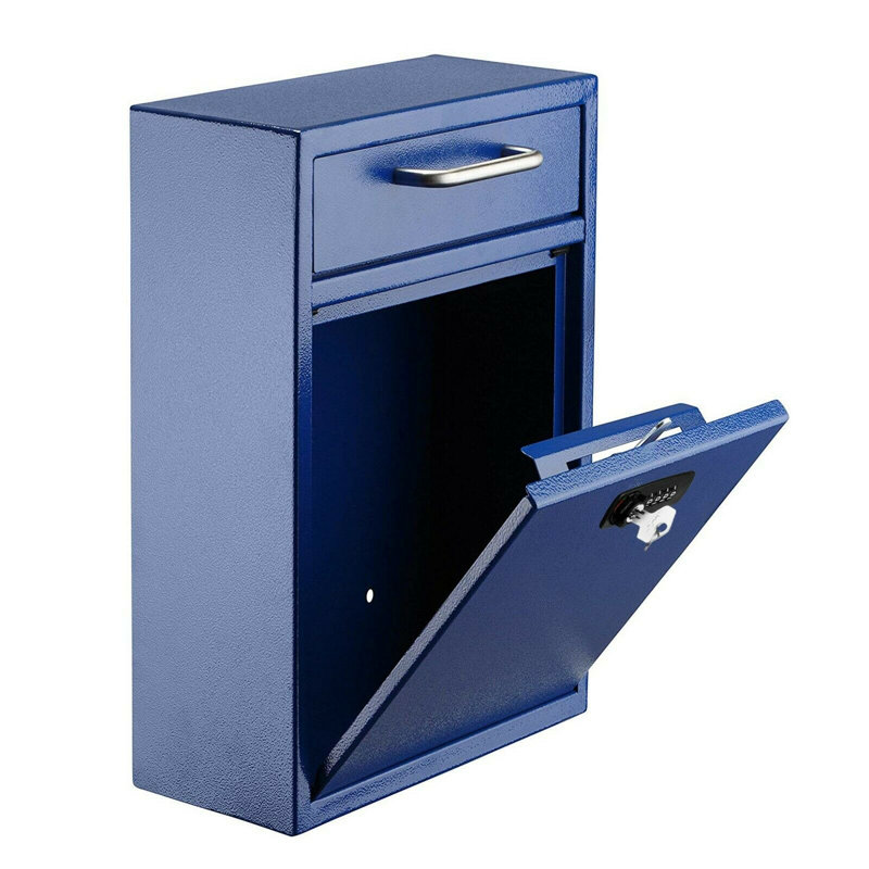 Large White Steel Wall Mount Secure Mailbox with Combination Lock