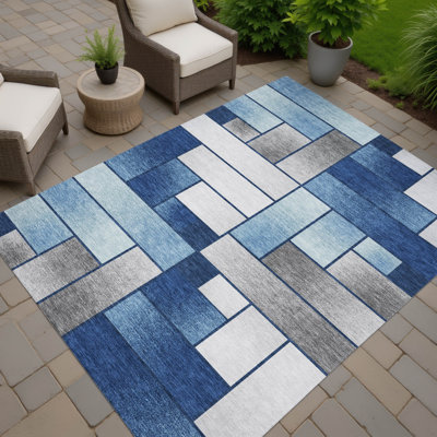 Machine Washable Indoor/Outdoor Chantille ACN2709 Geometric Rug