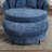 Upholstered Barrel Chair With Ottoman-100891575