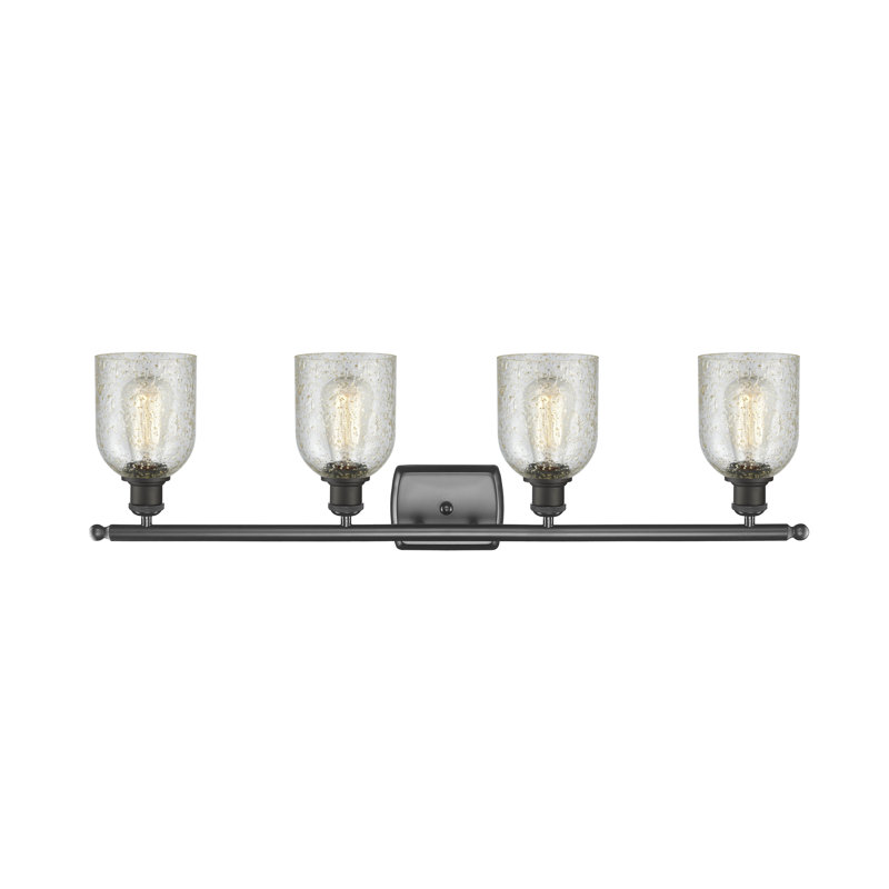 Éclairage de salle de bain à intensité variable 4 lumières Vella, Mica, Ampoule DEL 6 watts Vinage, Bronze huilé