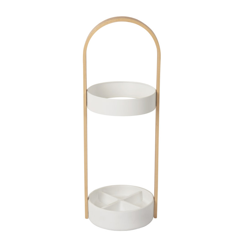 Bellwood Umbrella Stand, White/Natural