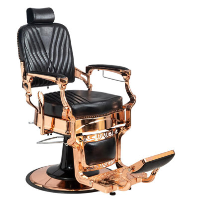 Vintage Style Heavy Duty Hydraulic Recline Square Twill Backrest Barber Chair