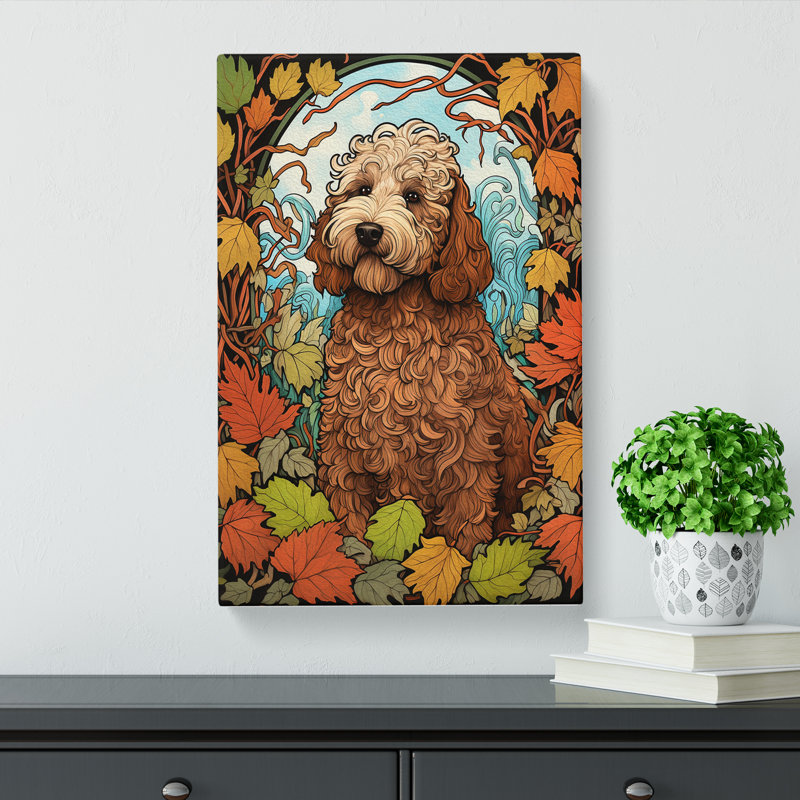 Labradoodle Nouveau - Wrapped Canvas, 60cm H x 40cm W x 3cm D
