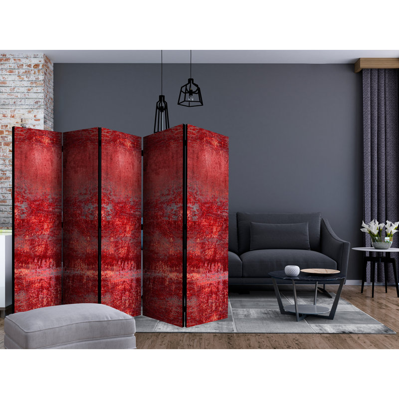 Hannah-Lei 225 cm W x 172 cm H 5 - Panel Solid Wood Folding Room Divider