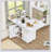 47 Inch Wood Folding Dining Table with Storage, Versatile Kitchen Island and Coffee Table, Space-Saving Design