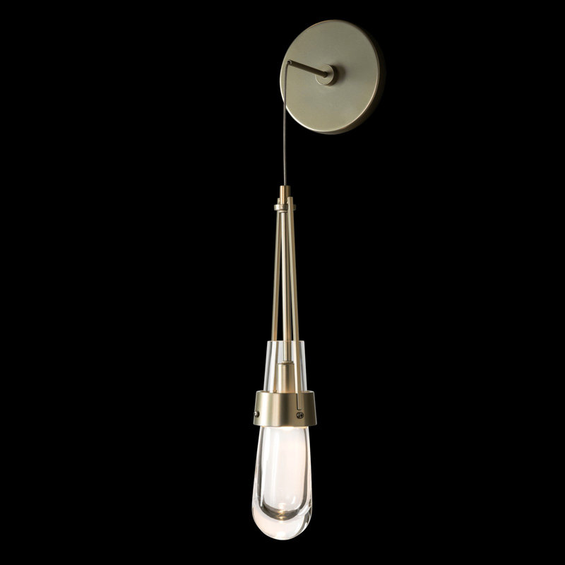 Link Clear Glass Steel Armed Sconce, Ink