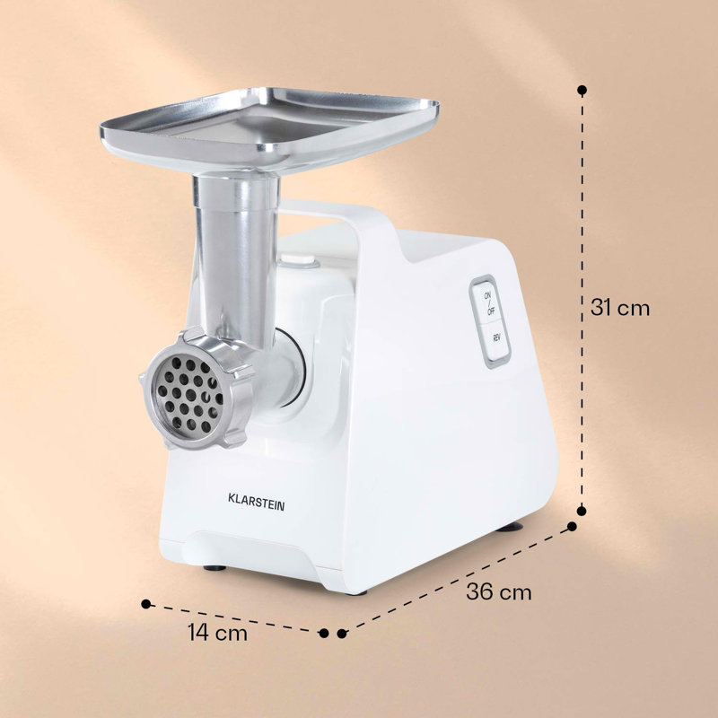 Klarstein Mighty Mince Plastic Electric Meat Grinder, 14.5cm H x 28.5cm W
