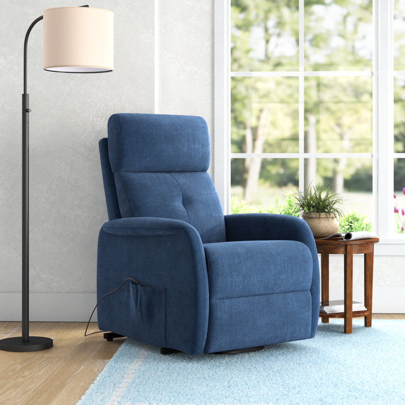 Fauteuil inclinable électrique avec dossier capitonné Armenuhi, Polyester marine
