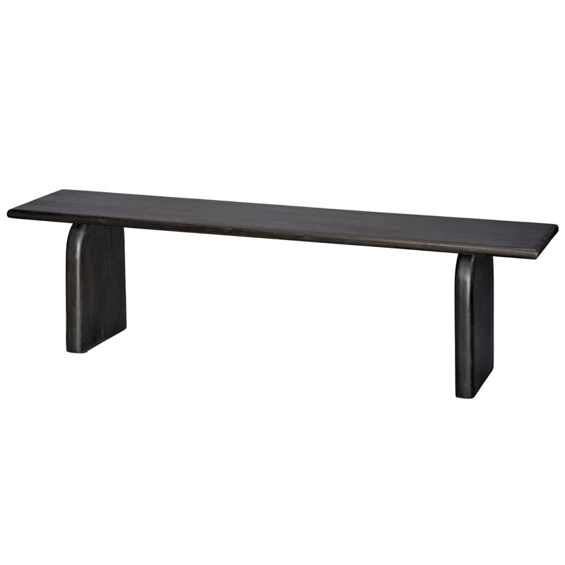 Arc Solid Wood Dining Bench, Black