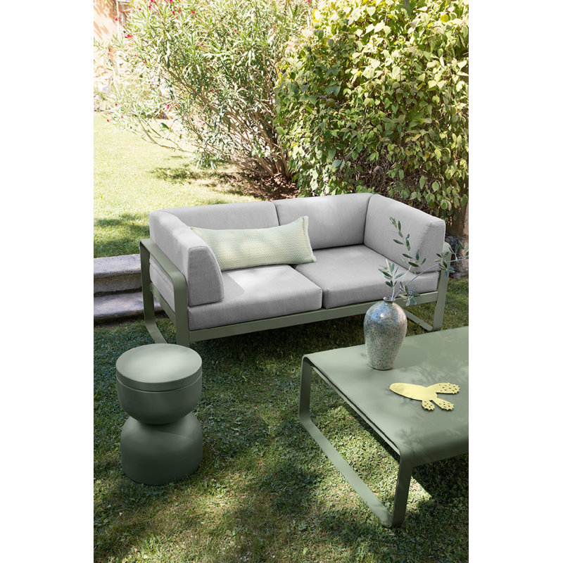 Bellevie Outdoor Side Table, 14" H x 41" L x 30" W, Lapilli Gray