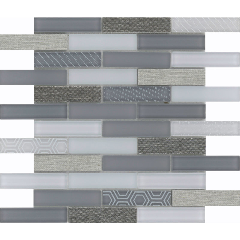 Volare Cieli 12 in. x 12 in. Glossy/Matte Glass Wall Tile (7.65 sq. ft./Case), Nebbia