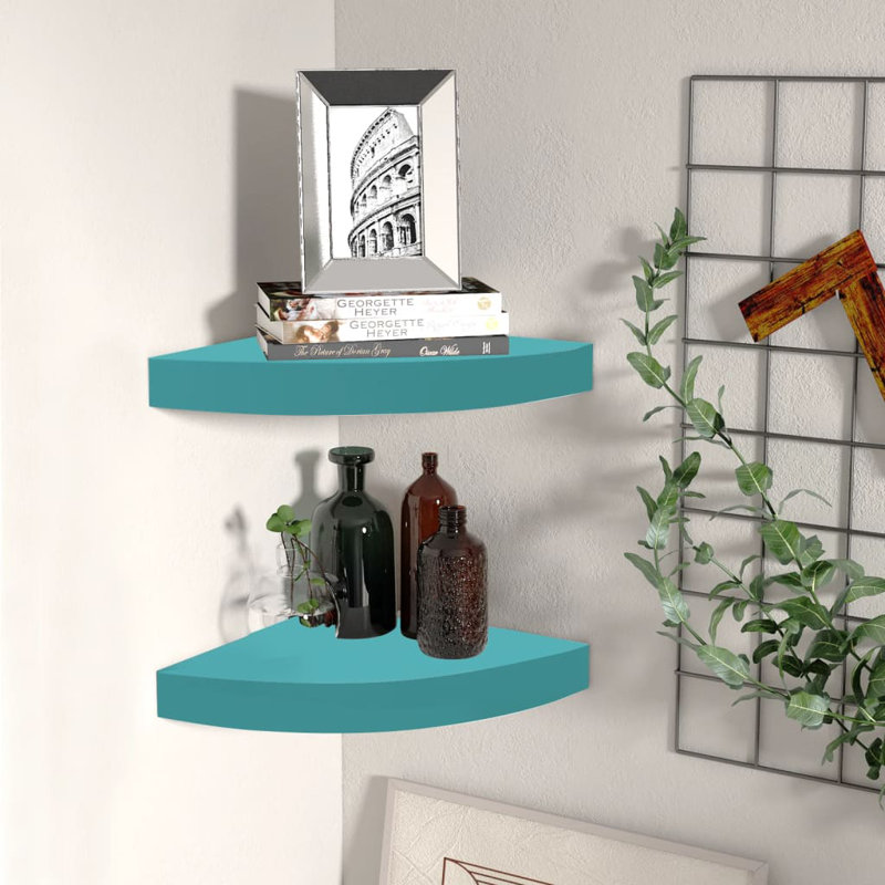 Arst 2 Piece Corner Shelf, Concrete Grey, 3.8cm H x 25cm W x 25cm D
