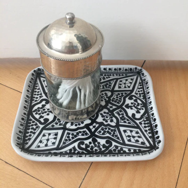 Thira Tray, Black, 1" H x 7.8" W x 6.3" D