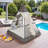 90.5" Outdoor Wicker Sunbed With Tent Curtains & Colorful Pillows - Adjustable Privacy Design, 700 Lb Capacity, Weather-resistant For Poolside, Patio & Garden-1463616662-1463616657