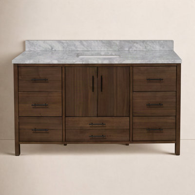 Kiara 60" Carrara Marble Single Bathroom Vanity