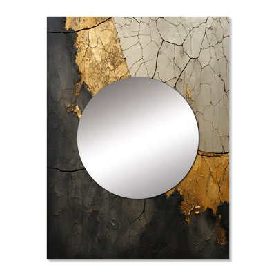 Vassilena Adorned Poteries - Abstract Spirals Mirror, Modern Unique Wall Mirror, Printed Metal Art