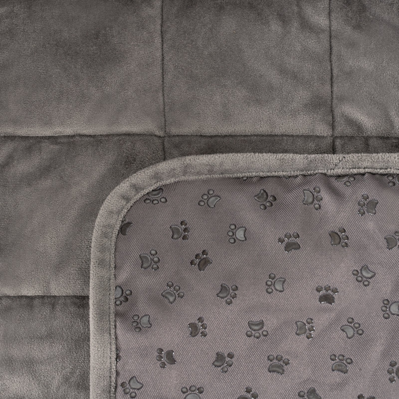 Dark Gray Quilted Polyester Pet Sofa Protector