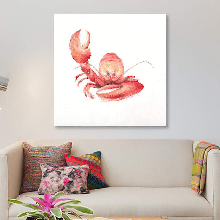 «Lobster», impression sur toile tendue, H 12 po x l 12 po x P 0,75 po, Toile tendue, Pas de tapis