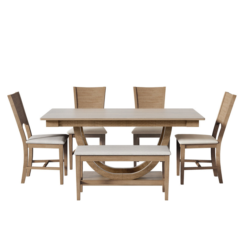 Quint Dining Set, Brown/White