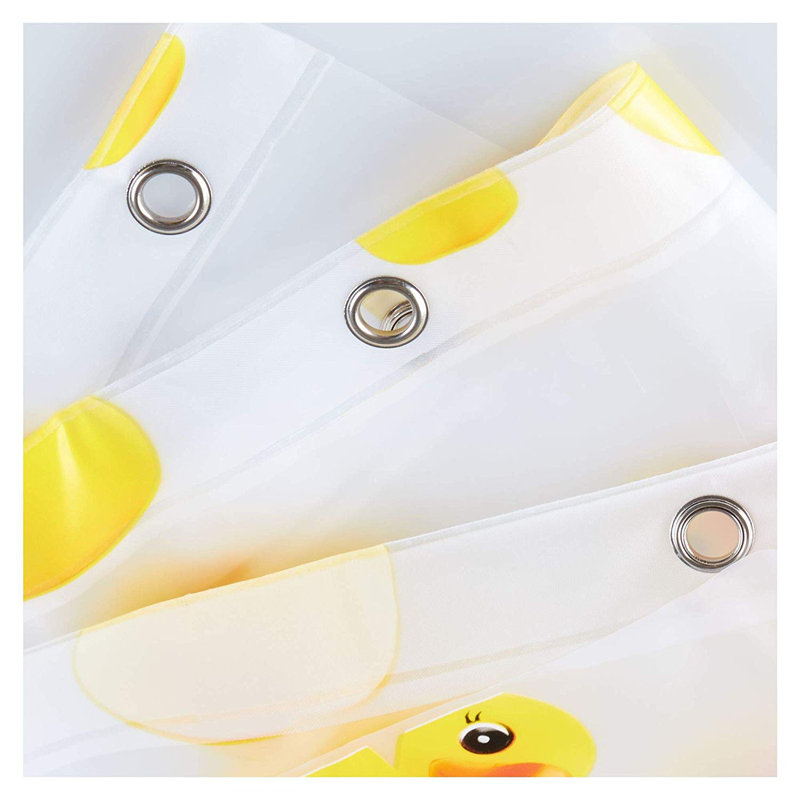 Yellow and Orange Duck Print PEVA Shower Curtain