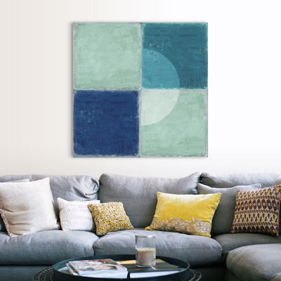 " Blue Tiles II " Mixed Media Print