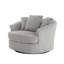 Ultra Plush Faux Rabbit Fur Oversized Swivel Barrel Chair with Three Pillows-2064079549