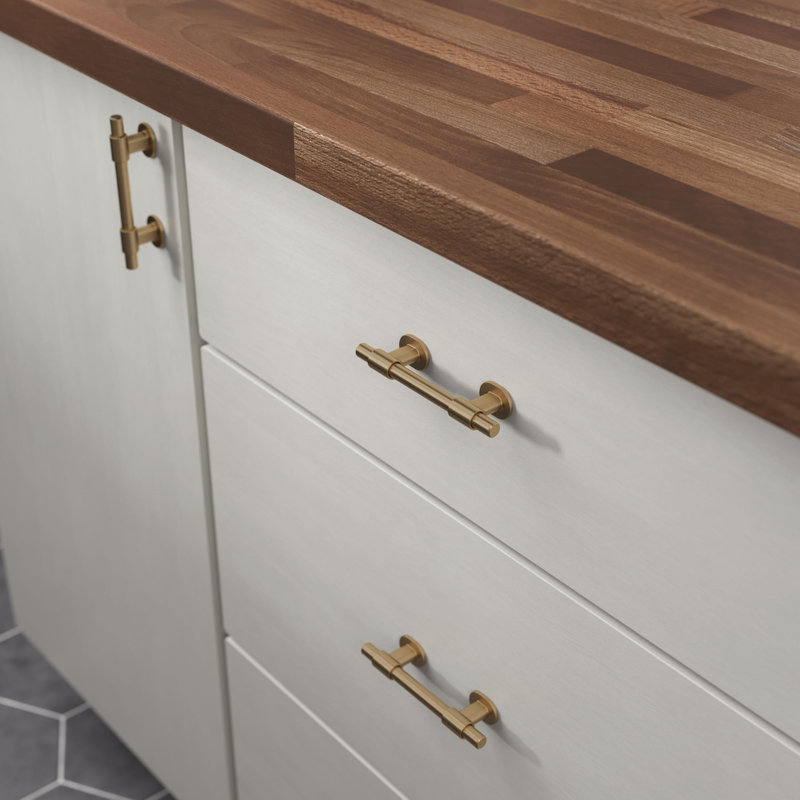 5 Pack Champagne Bronze Gold Cabinet Handles Adjustable Drawer Pulls for Kitchen Cabinet Knobs Dressers and Cupboards Fits 1-3/8 to 4 Inch (35–102mm) Hole Centre