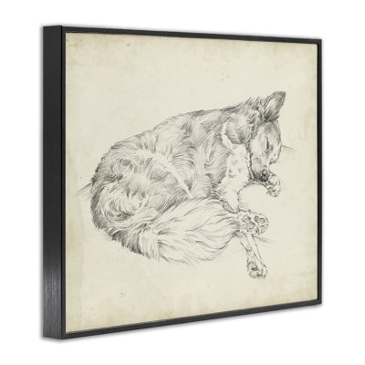 Dessin de chien antique, estampe numérique, conception par Ethan Harper