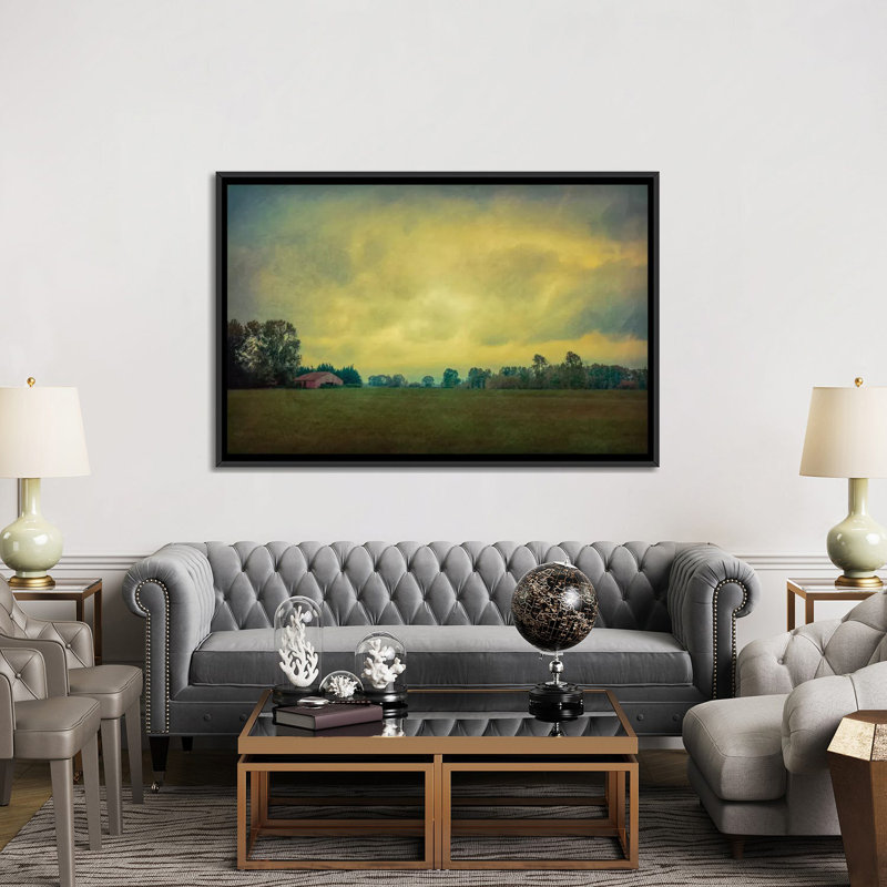 «Small Red Barn» par Don Schwartz - reproduction de photo sur toile tendue, Toile avec cadre noir, H 8 po x l 18 po x P 26 po