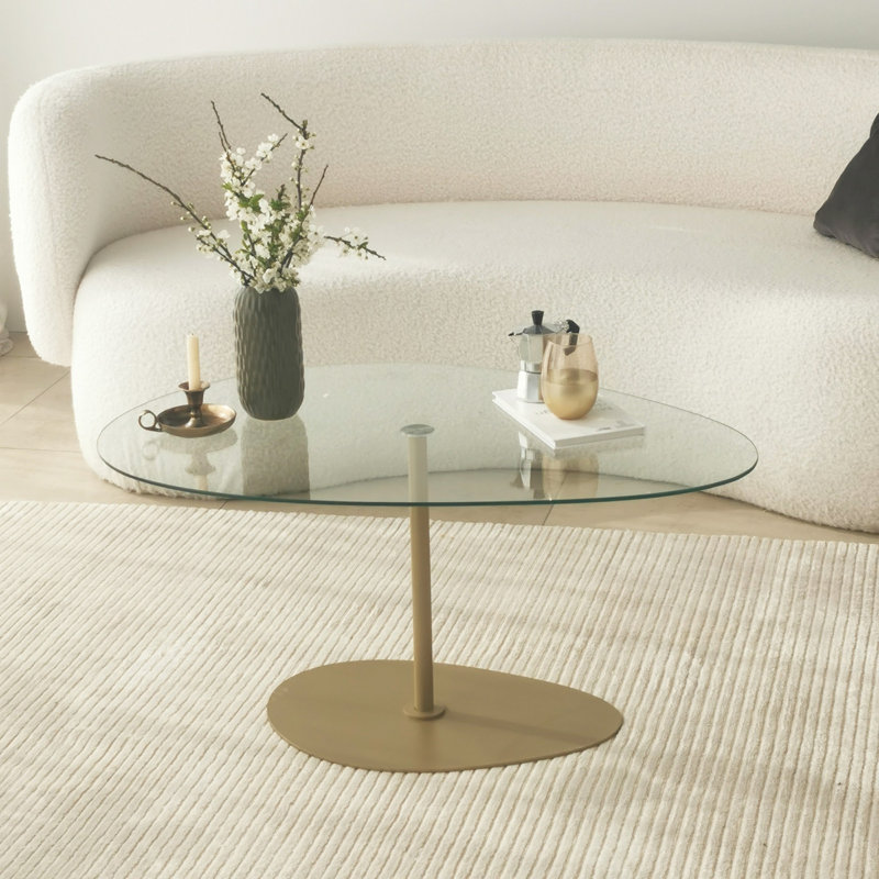 Glorias Coffee Table, Transparent, Gold
