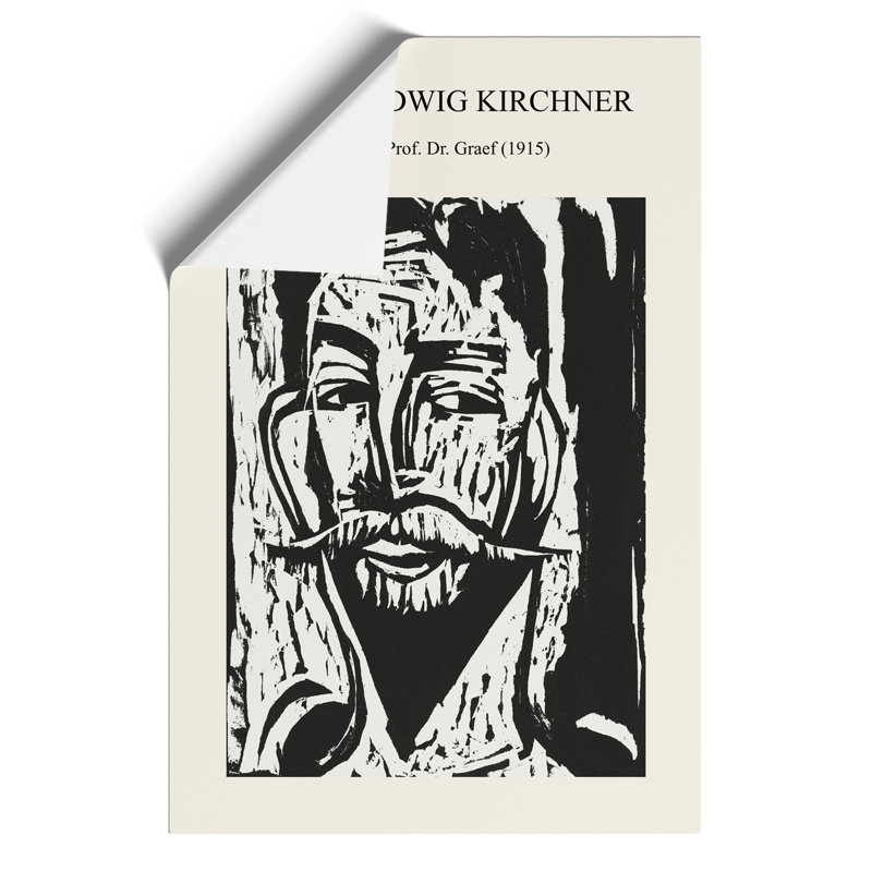 Head of Prof. Dr. Graef Print by Ernst Ludwig Kirchner - Frameless Print, 42cm H x 30cm W x 0.1cm D