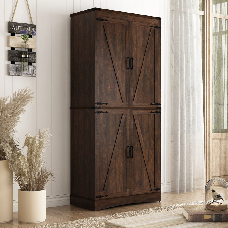 Frostia 71'' Kitchen Pantry, Vintage Brown