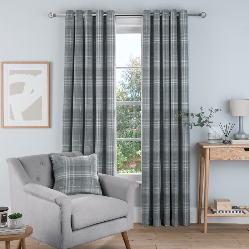 Haynie Room Darkening Curtain Pair, Grey, Width 229 x Drop 183cm