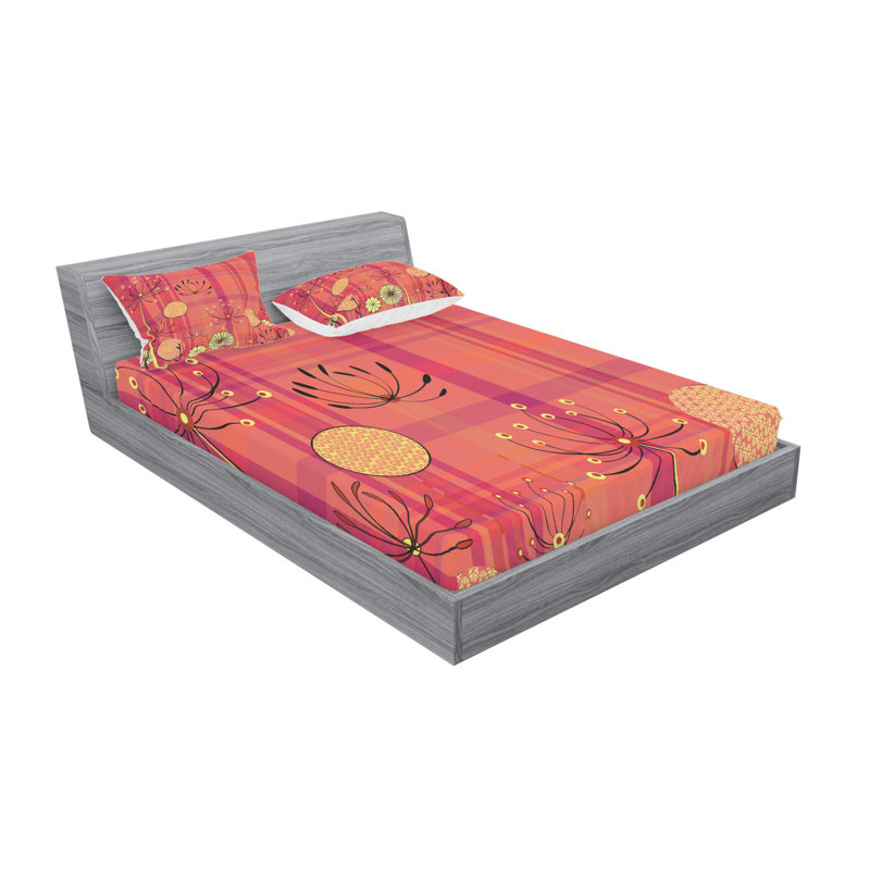 Ensemble de draps generic umbellifer fleuris, Ensemble de draps pour lit double avec un drap-hou
