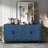 Retroy Vintage 4-Door Credenza Cabinet - 60" Navy  Storage Buffet With M-Shaped Panel Doors-1857407207