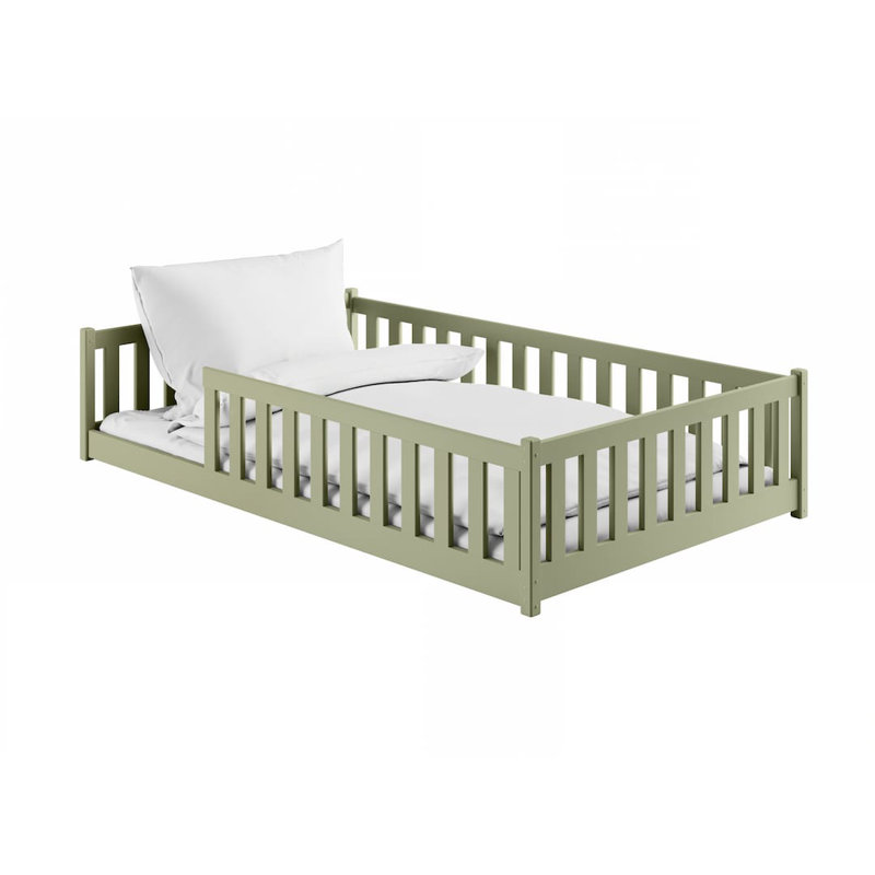 Emina Montessori Floor Bed 120 x 200cm with Foam Mattress, Guardrails and Slatted Base