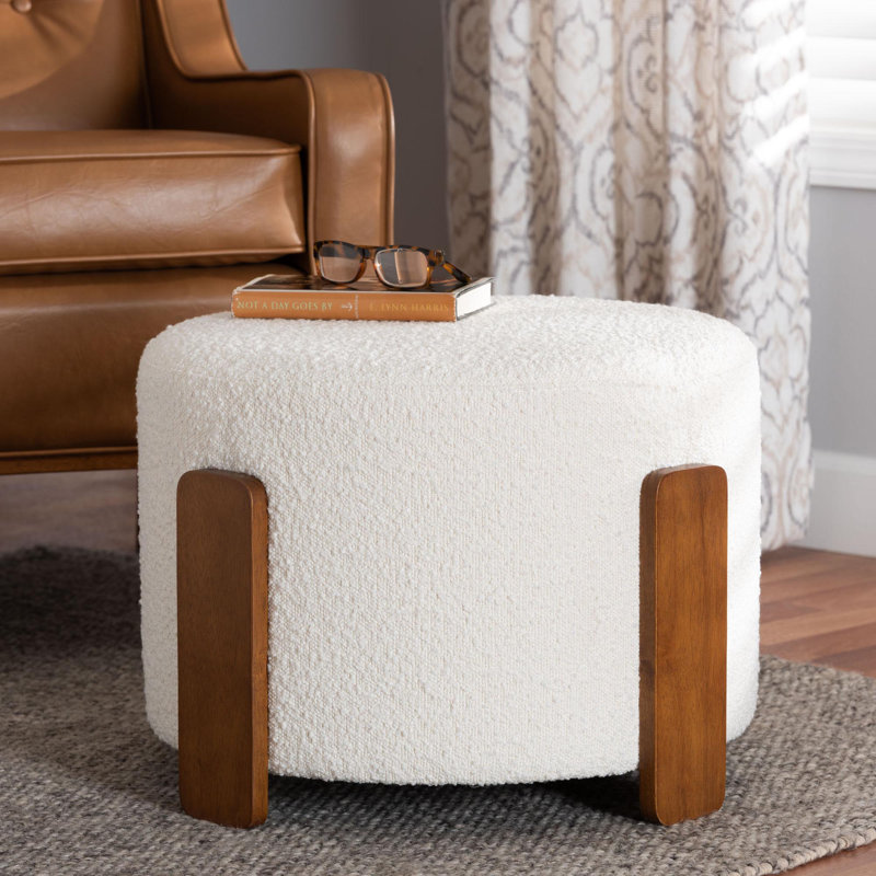 Yansel Upholstered Ottoman, Cream