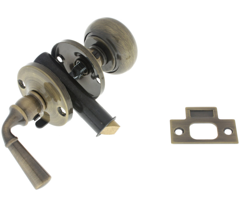 Solid Brass Storm Screen Door Latch, Antique Brass