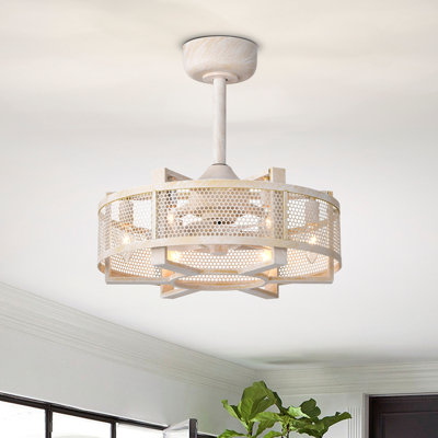 Peaslee 18.9" Cage Ceiling Fan with Remote