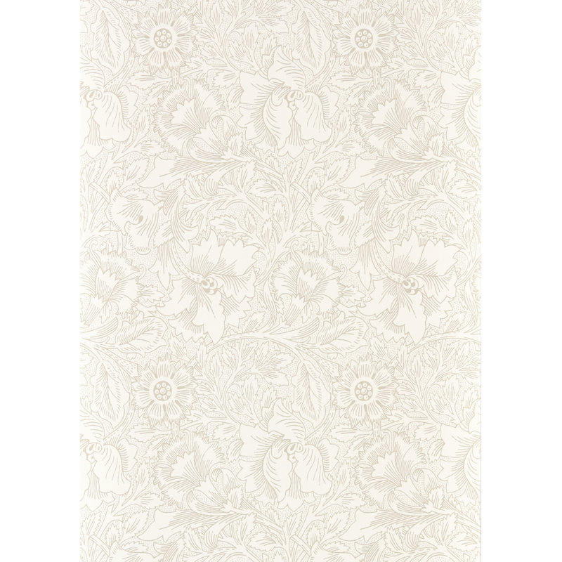 Pure Poppy Wallpaper, Ecru/Stone