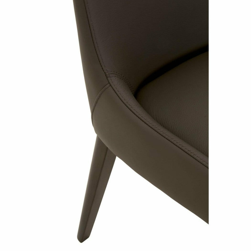 Chaise d'appoint rembourrée en cuir Aurora, Ombre foncée, Wengé foncé