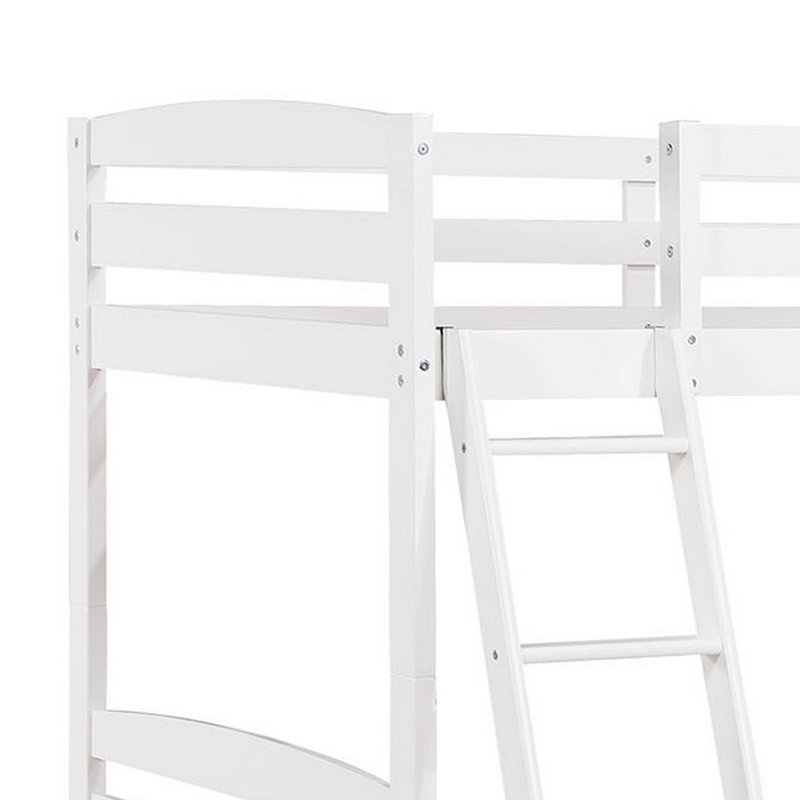 Lit superposé simple en bois Jhoselin, Blanc