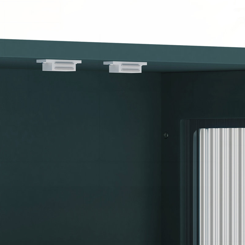 Armoire de salle de bain murale, rangement en bois à 3 portes avec espace ouvert et caché, porte en verre et barre à serviettes pour une utilisation polyvalente
