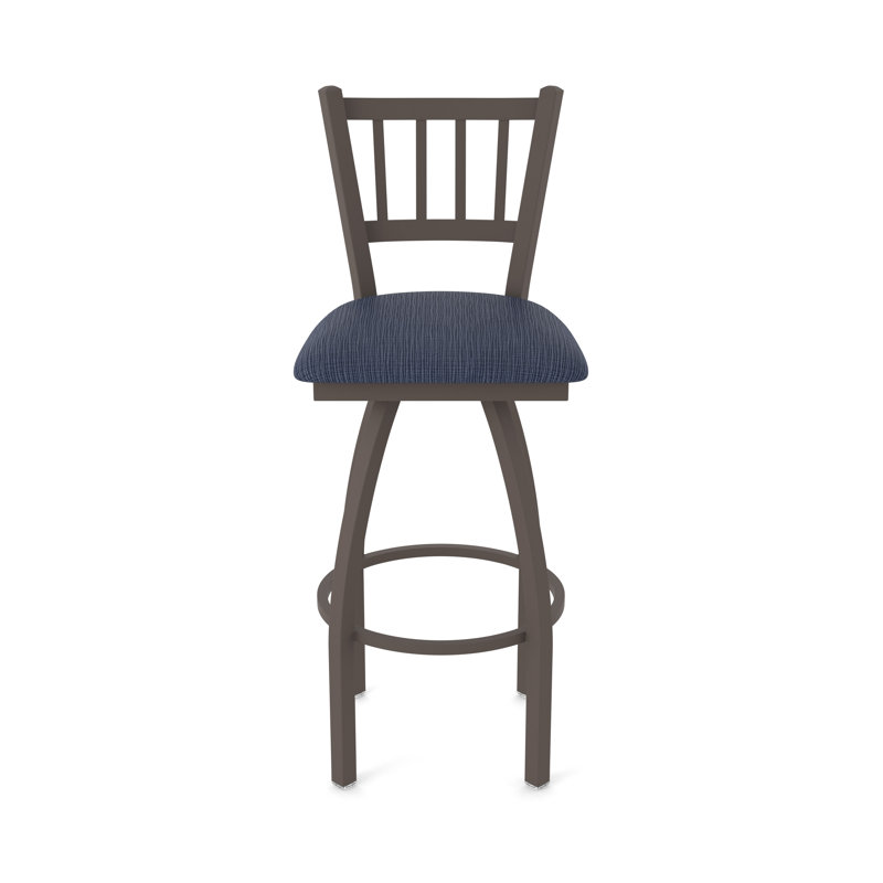 Tabouret pivotant XL 810 Contessa, Bronze, Tissu - ancre graphique, Tabouret de bar (siège d’une hauteur de 30 po)
